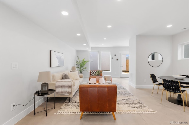 3725 N Franklin St, Denver, CO 80205 - living area featuring baseboards and recessed lighting