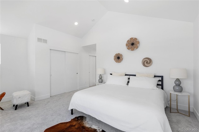 3725 N Franklin St, Denver, CO 80205 - bedroom featuring baseboards, carpet floors, a closet, and visible vents
