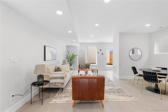 3725 N Franklin St, Denver, CO 80205 - living area featuring recessed lighting and baseboards