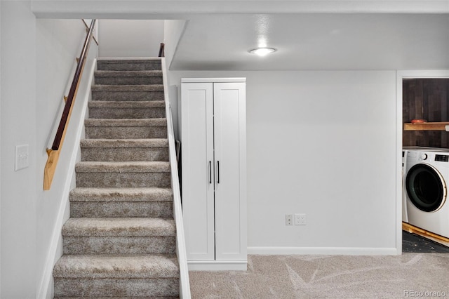 6353 W 78th Ave, Arvada, CO 80003 - stairs featuring washer / dryer and carpet floors