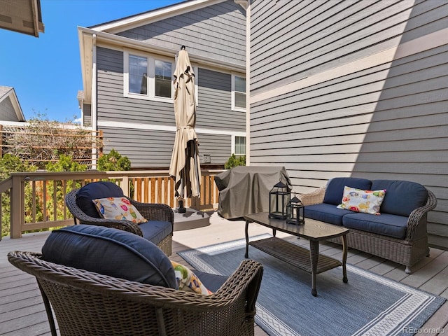 5439 Verbena St, Denver, CO 80238 - wooden deck featuring an outdoor hangout area