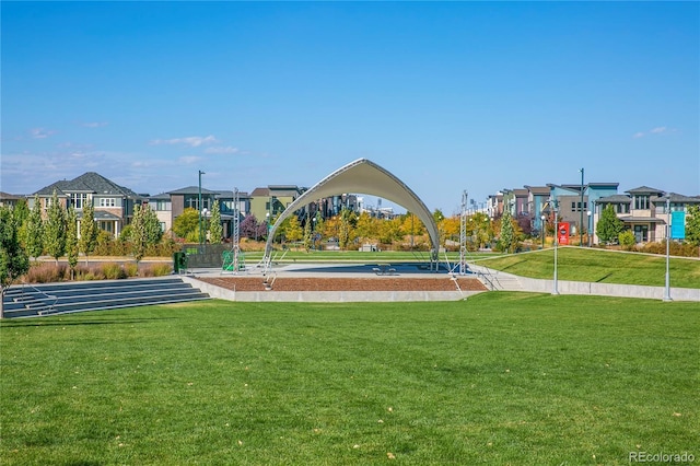5439 Verbena St, Denver, CO 80238 - surrounding community with a yard and a residential view