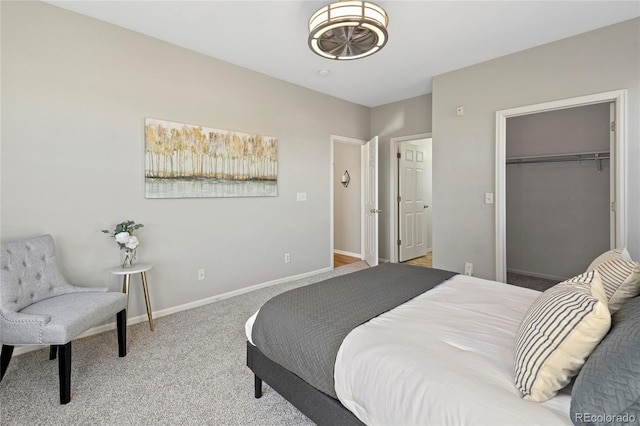 carpeted bedroom with a closet