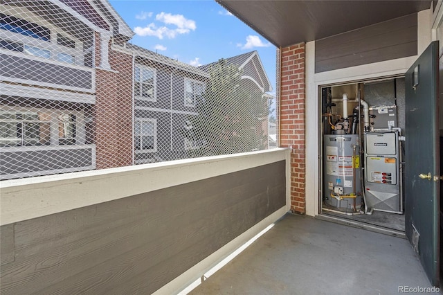 balcony with water heater