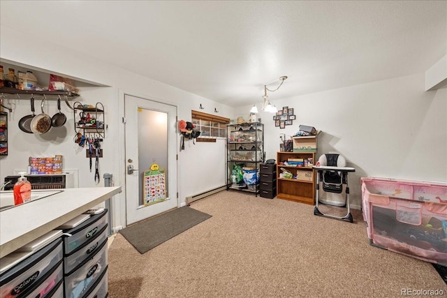 3531 Windmill Dr Unit M5, Fort Collins, CO 80526 - home office featuring light carpet and a baseboard radiator