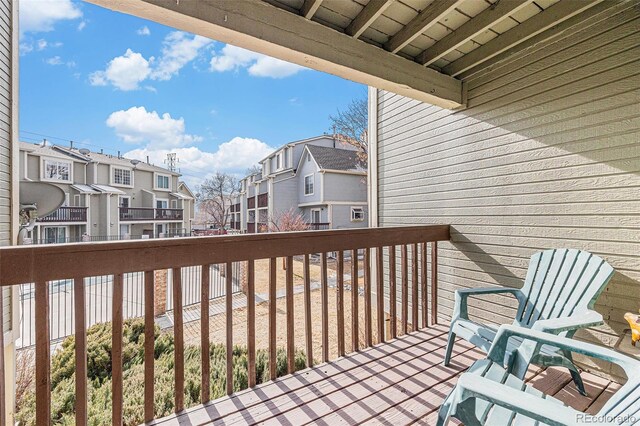 balcony with a residential view