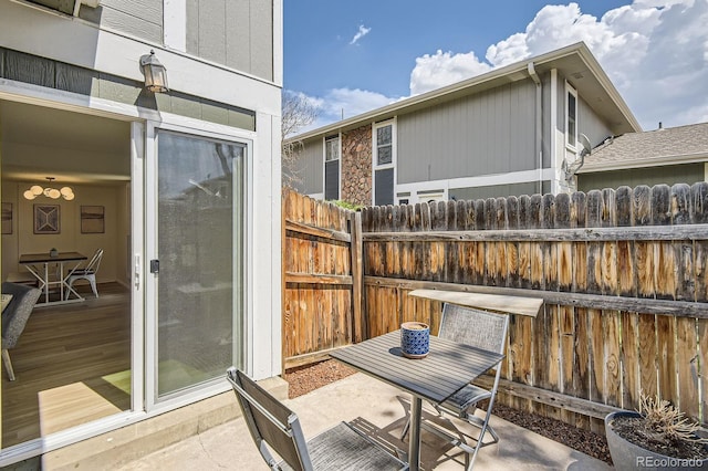 view of patio / terrace with fence