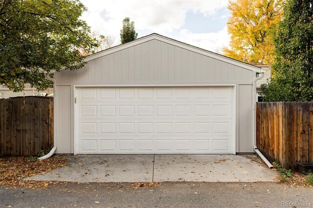 view of garage