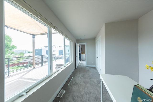 1355 Zenobia St, Denver, CO 80204 - hallway featuring carpet flooring and baseboards