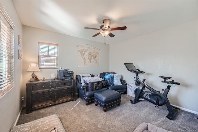 1133 S Richfield St, Aurora, CO 80017 - exercise room with ceiling fan and carpet