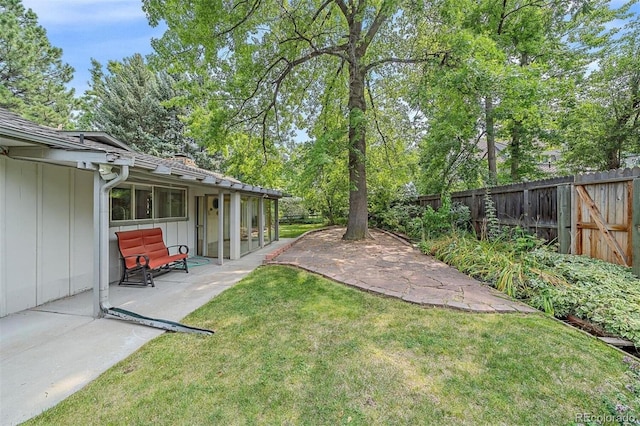 view of yard featuring a patio area