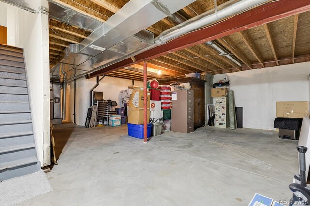 unfinished below grade area with stairway