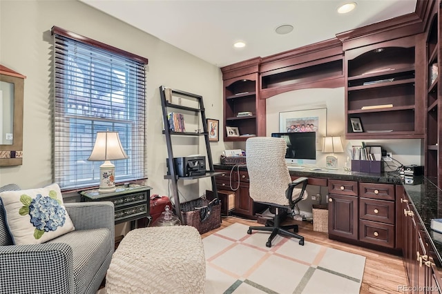 824 S Medea Way, Denver, CO 80209 - office space with light wood-style floors, recessed lighting, and built in desk