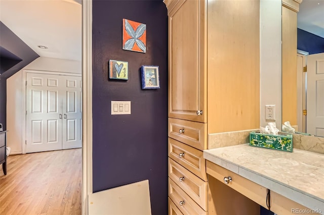824 S Medea Way, Denver, CO 80209 - bathroom featuring wood finished floors and vanity