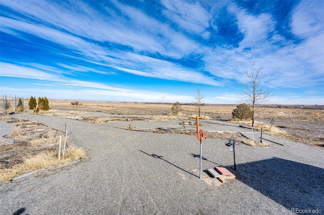 view of street featuring a rural view