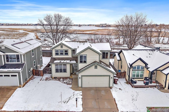 view of front of property with a wooden deck