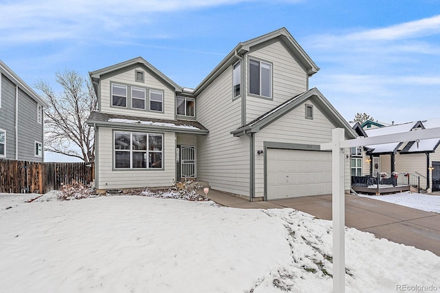 view of property featuring a garage