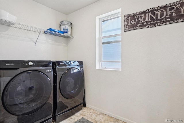 1846 Osprey Dr, Brighton, CO 80601 - laundry area with washing machine and dryer and baseboards