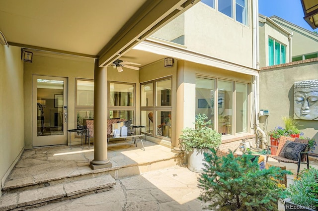 490 Columbine St Unit 5, Denver, CO 80206 - view of patio / terrace with a ceiling fan