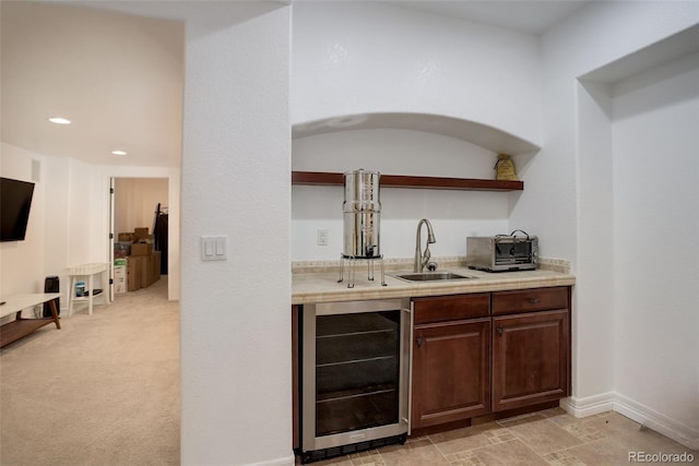 4542 Valleybrook Dr, Highlands Ranch, CO 80130 - indoor wet bar with beverage cooler and recessed lighting