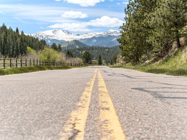 view of road featuring a mountain view