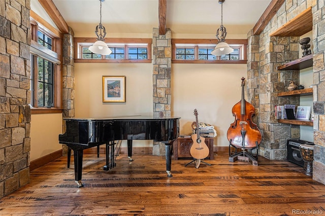 misc room with hardwood / wood-style floors