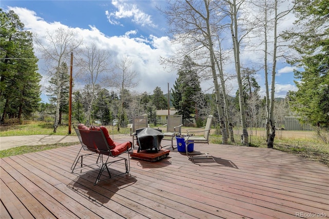 view of wooden deck