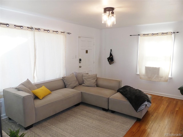 living room featuring hardwood / wood-style flooring