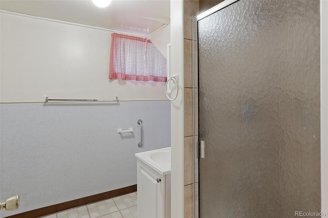 bathroom featuring walk in shower