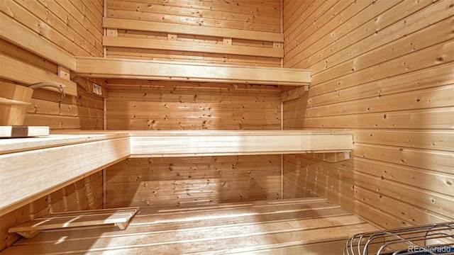 view of sauna