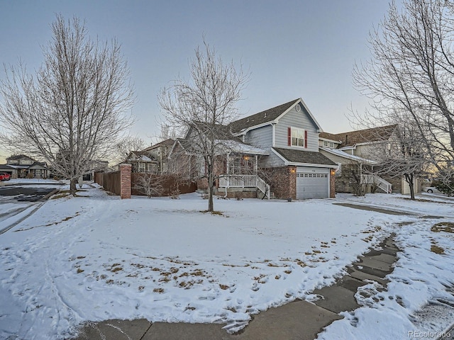 front of property featuring a garage