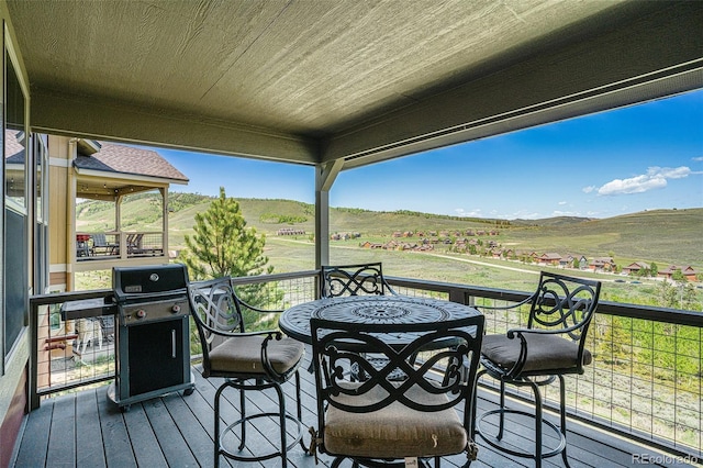 109 Peak Vw, Granby, CO 80446 - deck with area for grilling, a rural view, and a mountain view