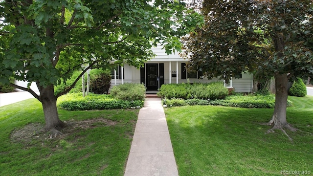 3201 S Albion St, Denver, CO 80222 - obstructed view of property with a front yard