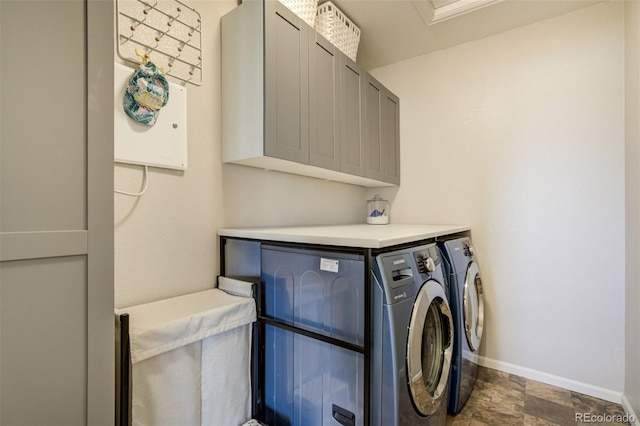 6880 Backcountry Loop, Colorado Springs, CO 80927 - laundry room with cabinet space, independent washer and dryer, and baseboards