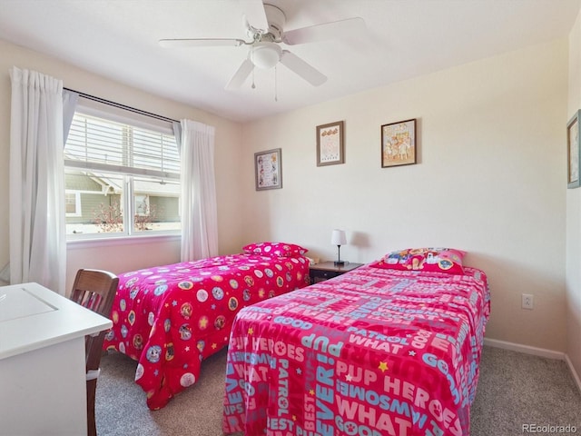 3662 S Perth Cir Unit 104, Aurora, CO 80013 - bedroom featuring carpet and ceiling fan