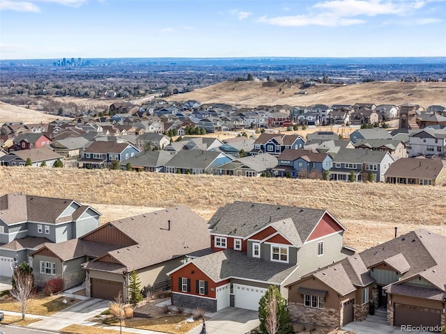 bird's eye view with a residential view