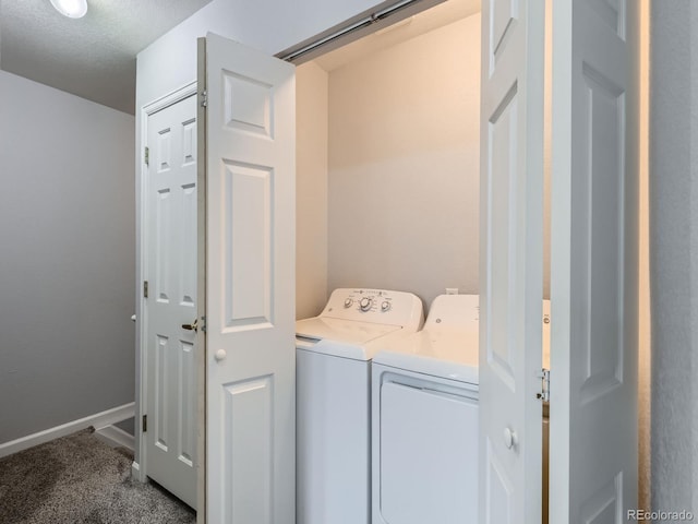 6065 Wadsworth Blvd Unit A, Arvada, CO 80003 - laundry room featuring independent washer and dryer, carpet flooring, and baseboards