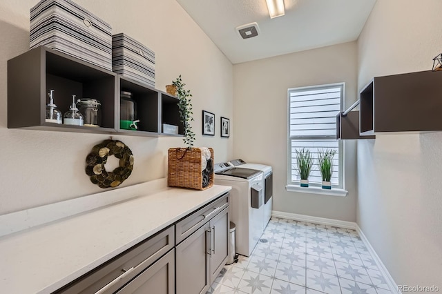 5668 Shadescale Way, Castle Rock, CO 80104 - washroom featuring light flooring, independent washer and dryer, and cabinet space