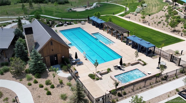 5668 Shadescale Way, Castle Rock, CO 80104 - drone / aerial view of a pool