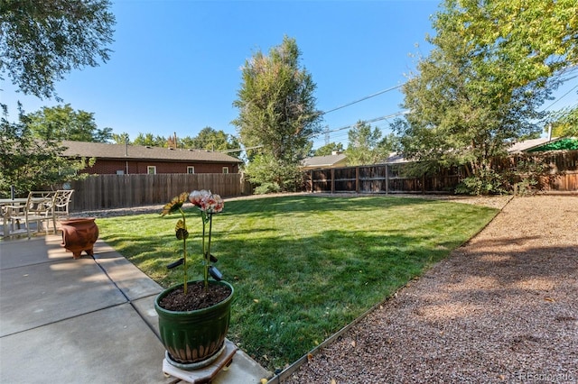 view of yard with a patio