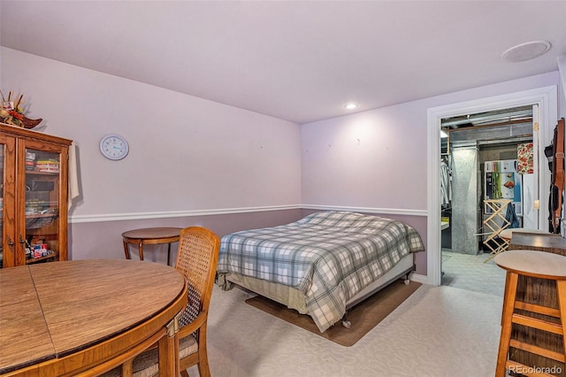 bedroom with carpet