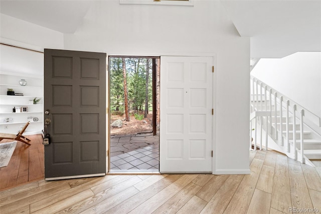 133 Mine Ln, Boulder, CO 80302 - entryway featuring stairs and light wood-style flooring