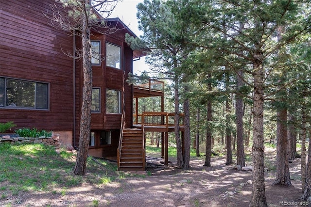 133 Mine Ln, Boulder, CO 80302 - view of side of property with stairway and a deck