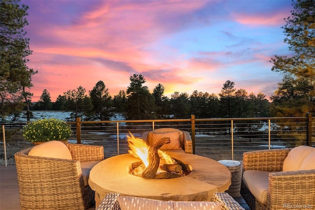 exterior space with an outdoor fire pit