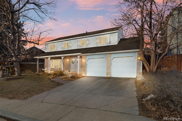 view of property featuring a garage