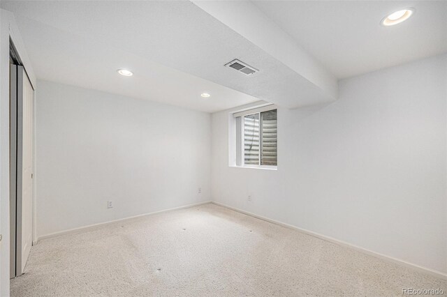 5502 E Center Ave, Denver, CO 80246 - unfurnished bedroom featuring recessed lighting, carpet flooring, and a closet