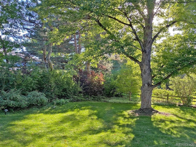 view of yard featuring fence