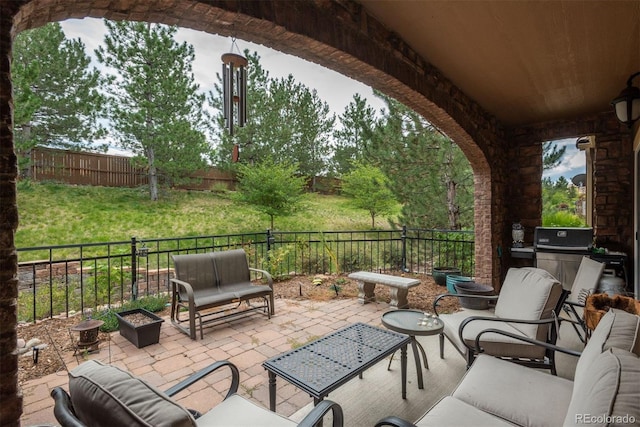 view of patio / terrace featuring outdoor lounge area