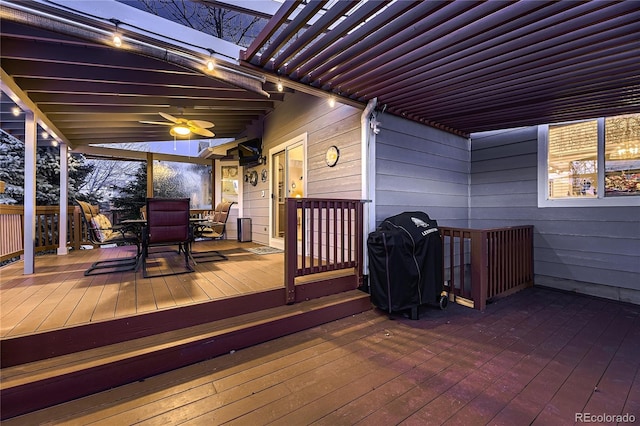 deck featuring grilling area