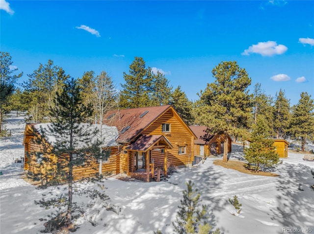 view of log-style house